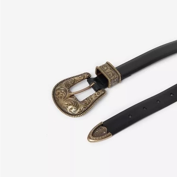 The Kooples Black and Gold Belt